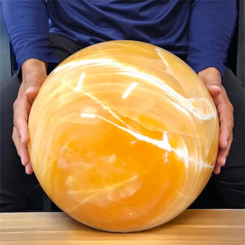 Orange Calcite Crystal Ball-ToShay.org