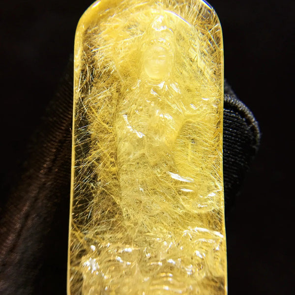 Gold Rutilated Quartz Pendant-ToShay.org