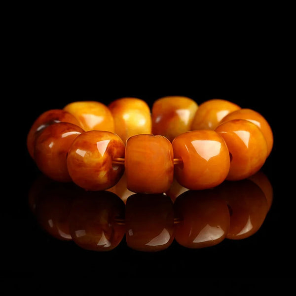 Yellow Amber Bead Bracelet-ToShay.org