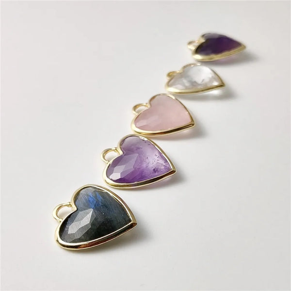 Mixed Crystal Heart Pendants-ToShay.org