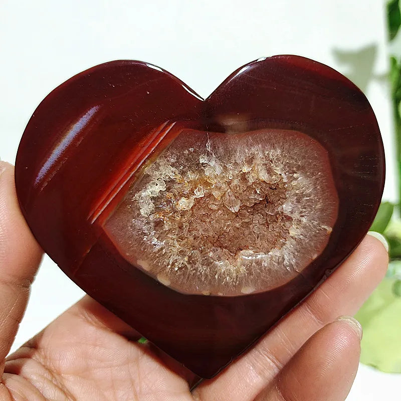 Red Agate Geode Heart-ToShay.org