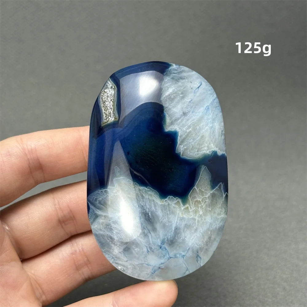 Blue Agate Palm Stone-ToShay.org