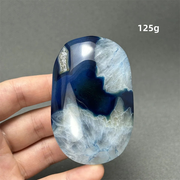Blue Agate Palm Stone-ToShay.org