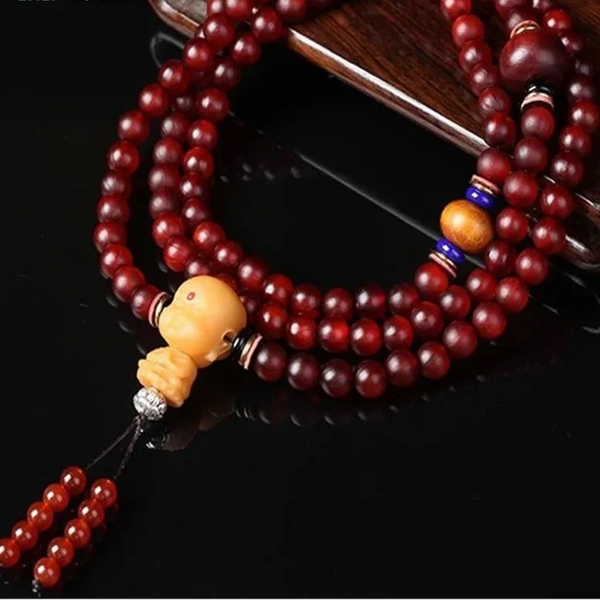 Red Sheep Horn Bead Mala-ToShay.org