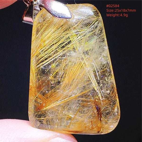 Gold Rutilated Quartz Pendant-ToShay.org