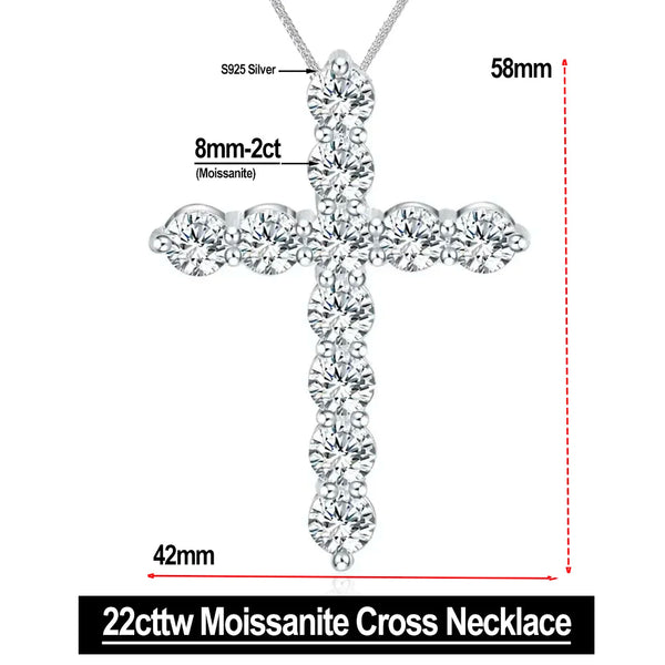 Silver Diamond Cross Pendant-ToShay.org