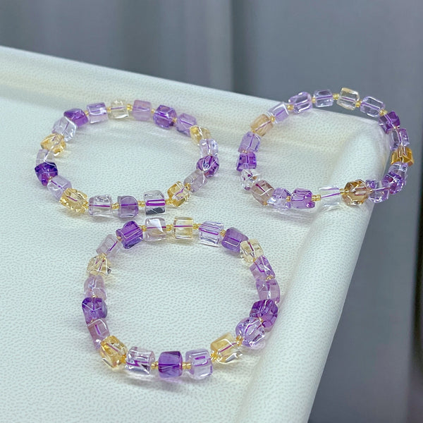 Purple Yellow Ametrine Bracelet-ToShay.org