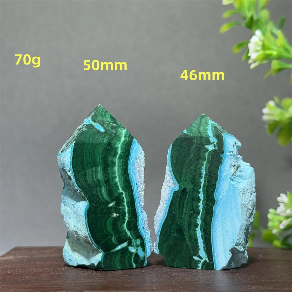 Blue Chrysocolla Malachite Point-ToShay.org