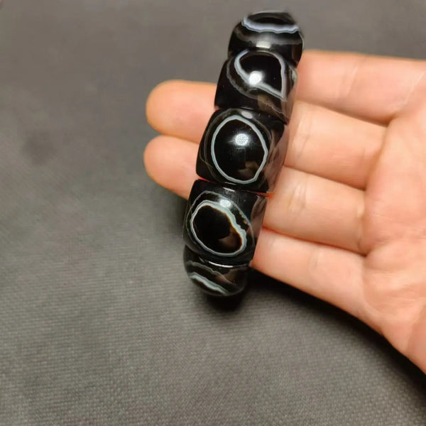 Black Heavens Eye Agate Bracelet-ToShay.org