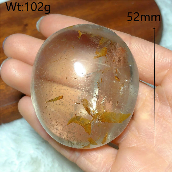 Clear Smokey Quartz Palm Stone-ToShay.org