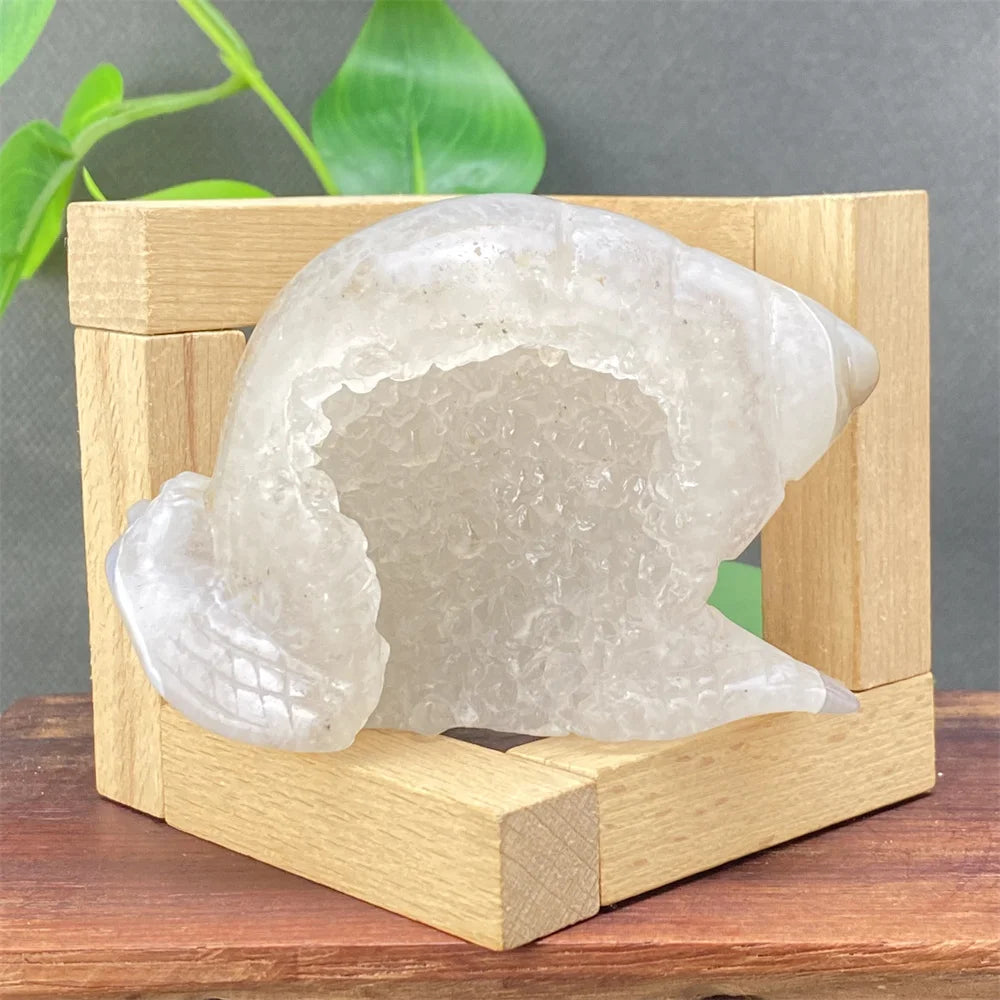 Grey Agate Geode Snail-ToShay.org