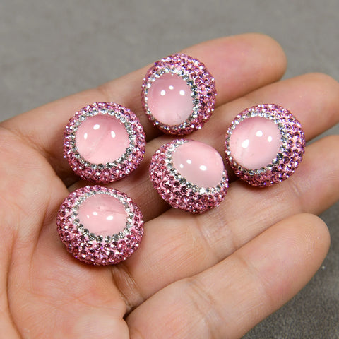 Pink Rose Rhinestone Beads-ToShay.org