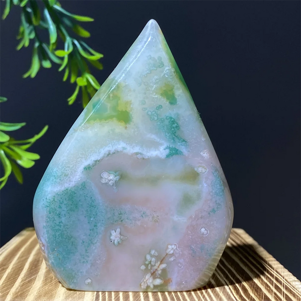Green Flower Agate Flame-ToShay.org