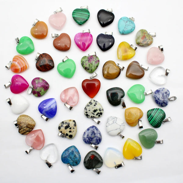 Mixed Crystal Heart Pendants-ToShay.org