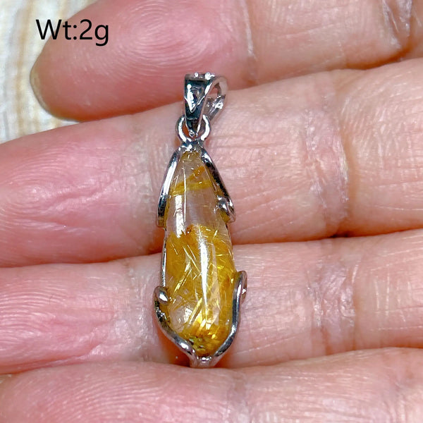 Gold Rutilated Pendant-ToShay.org