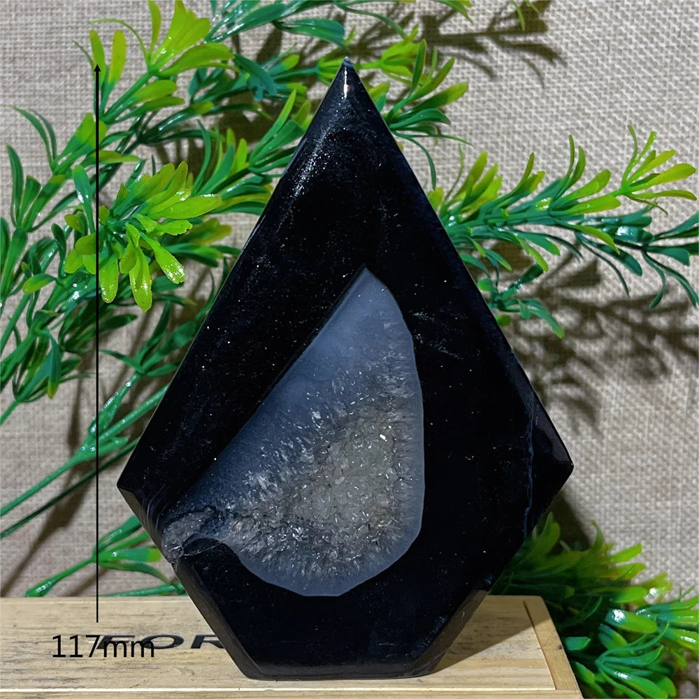 Black Agate Geode Torch-ToShay.org