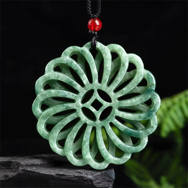 Green Jadeite Pinwheel Pendant-ToShay.org