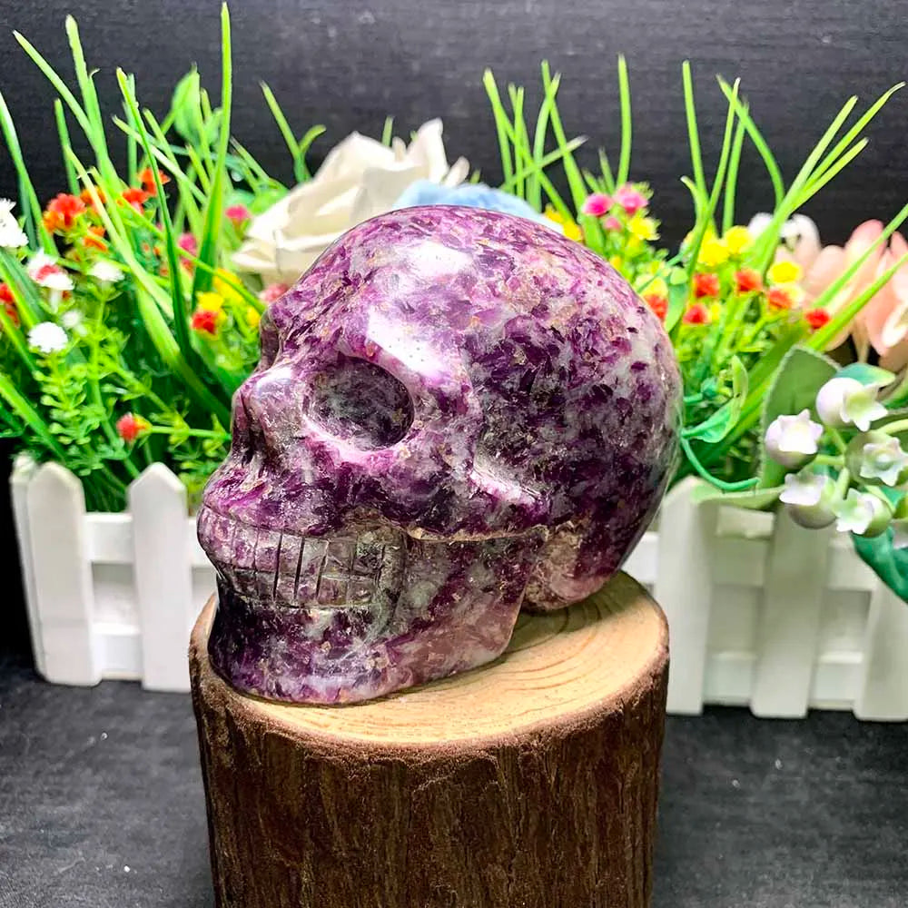 1PC Natural Purple mica Skull Divination Healing Energy Crystal Festival Gifts FengShui Meditation Home Collection Decoration-ToShay.org