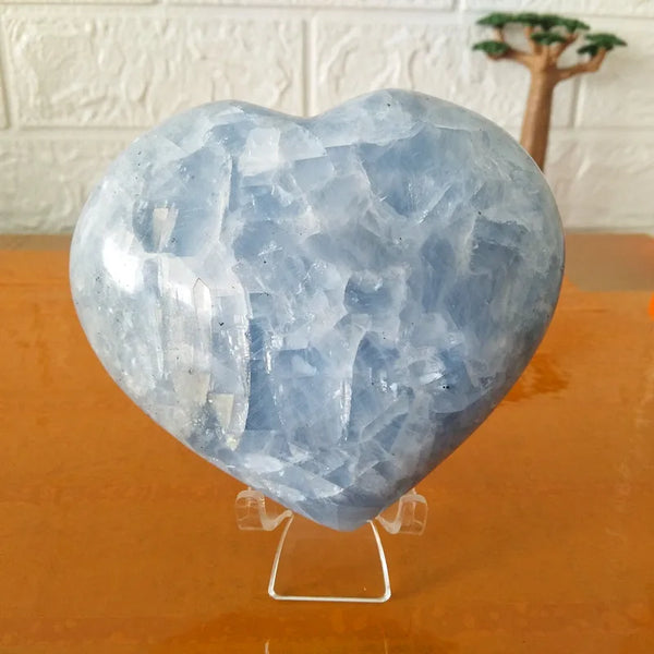 Blue Celestite Crystal Heart-ToShay.org