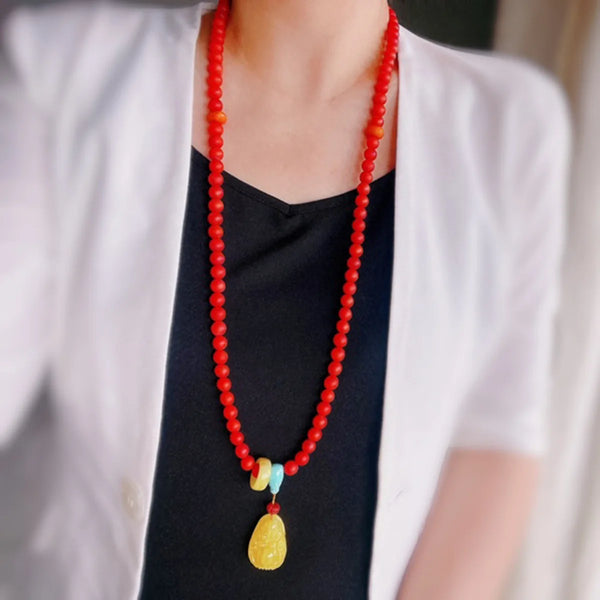 Red Agate Buddha Beads-ToShay.org