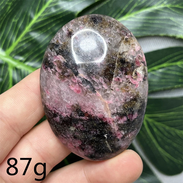 Pink Rhodonite Palmstone-ToShay.org