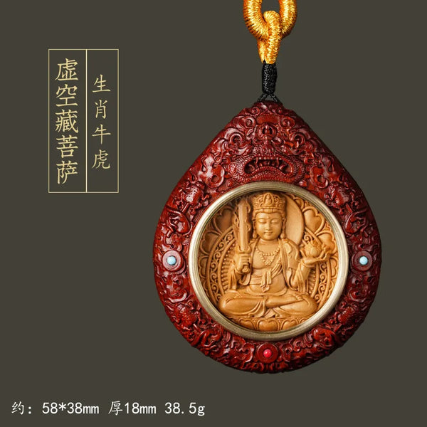 Red Mahogany Amitabha Pendant-ToShay.org