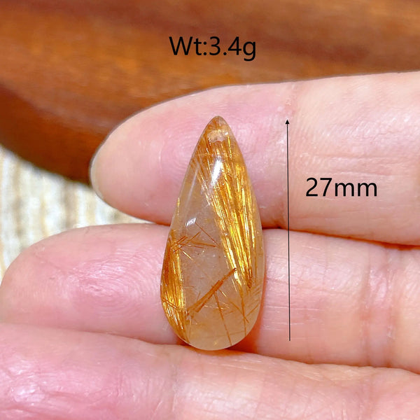 Gold Rutilated Crystal Pendant-ToShay.org