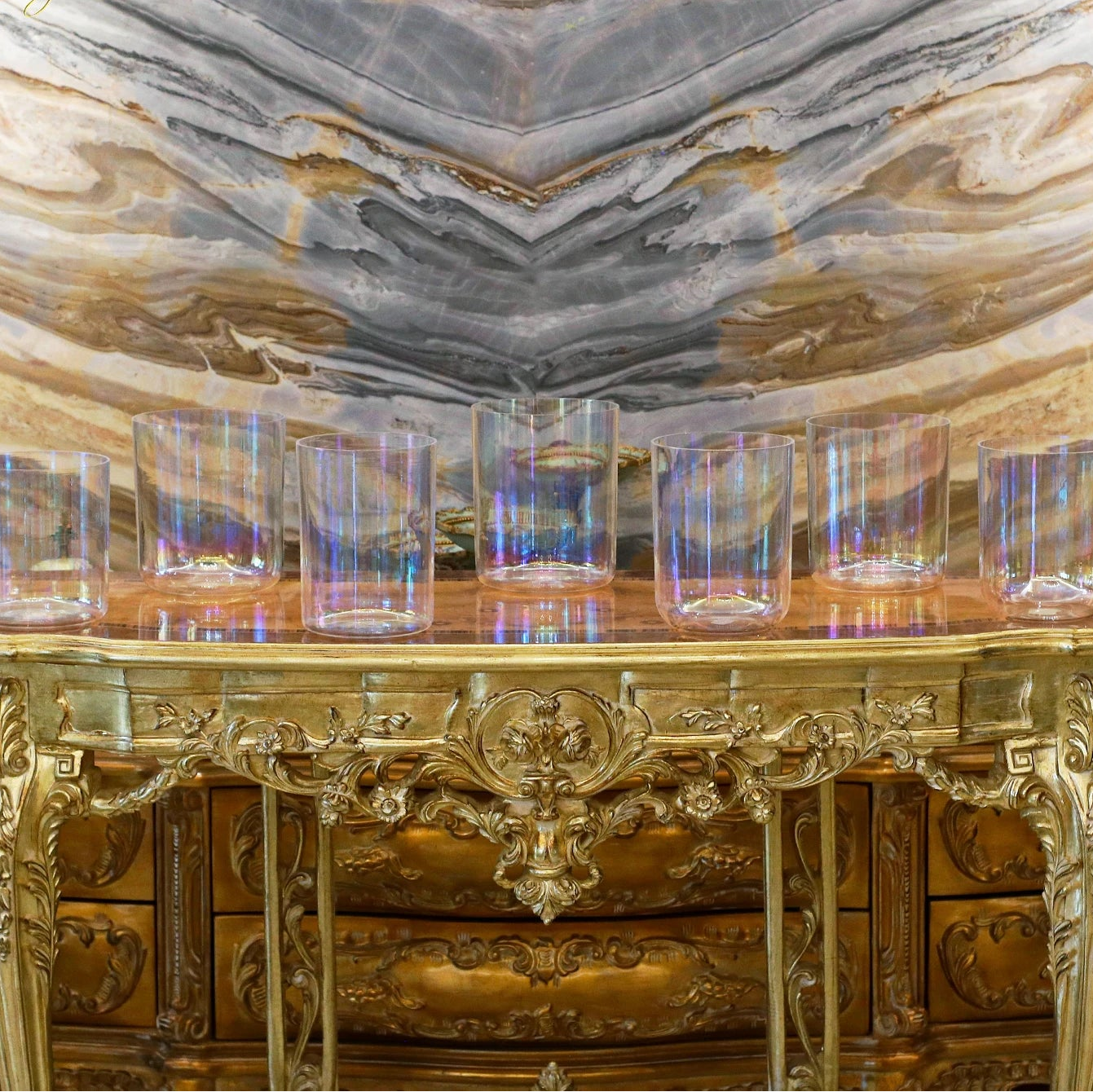 Clear Aurora Singing Bowl-ToShay.org