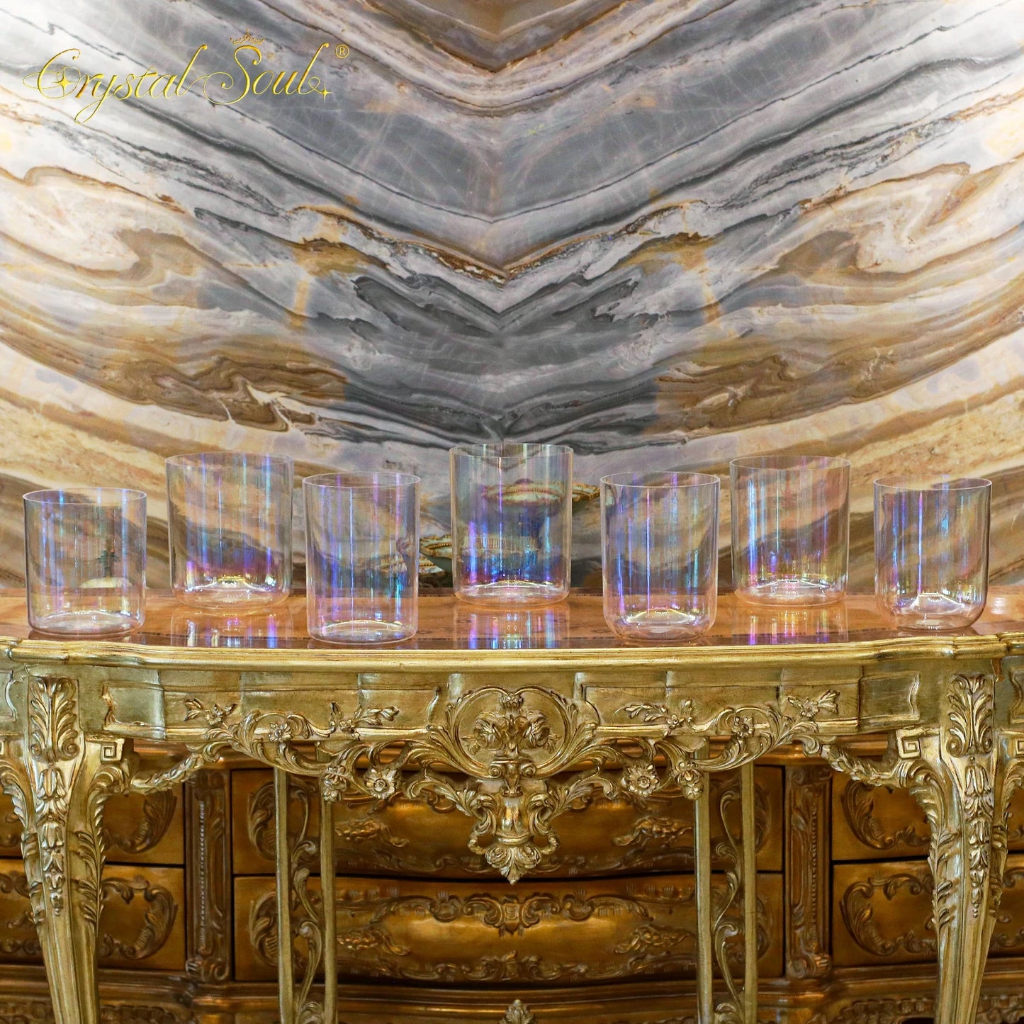 Clear Aurora Singing Bowls-ToShay.org