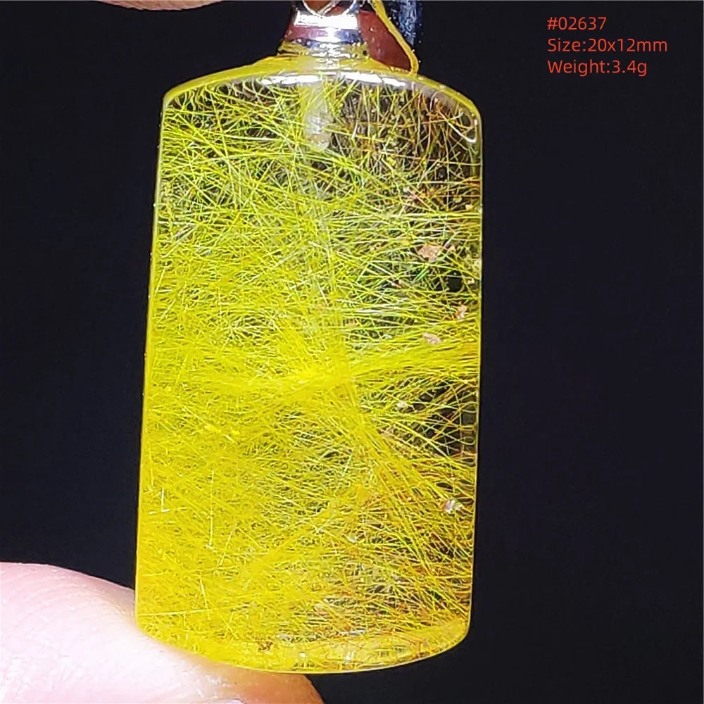 Gold Rutilated Quartz Pendant-ToShay.org