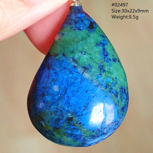 Blue Azulite Malachite Pendant-ToShay.org