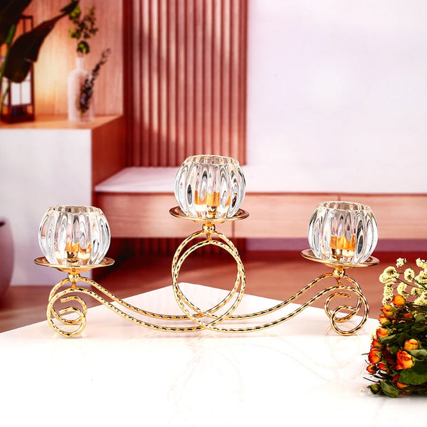 Gold Crystal Candle Holder-ToShay.org