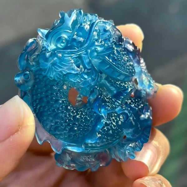 Blue Aquamarine Quartz Dragon-ToShay.org