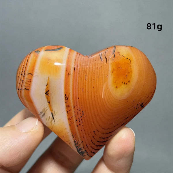 Red Black Striped Agate Heart-ToShay.org