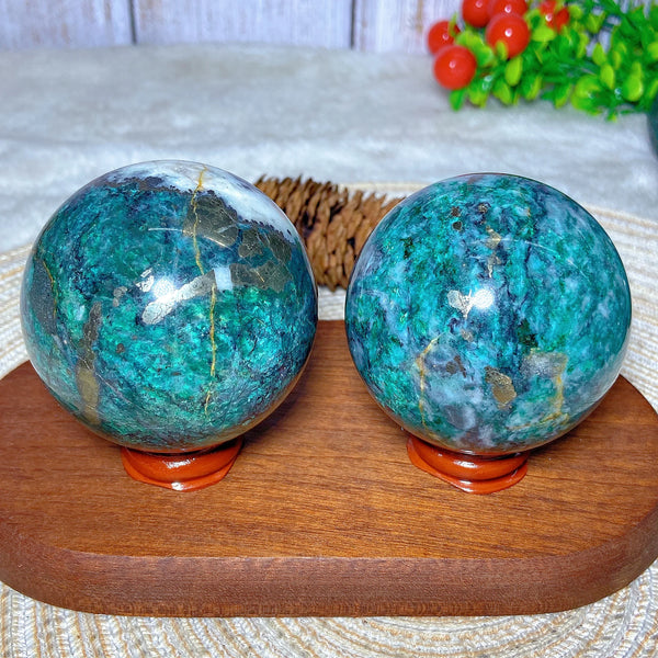 Green Jasper Pyrite Ball-ToShay.org