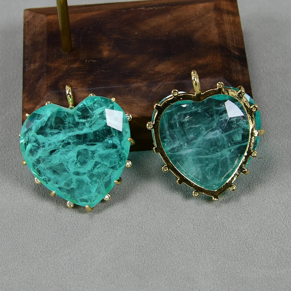 Green Crystal Quartz Hearts-ToShay.org
