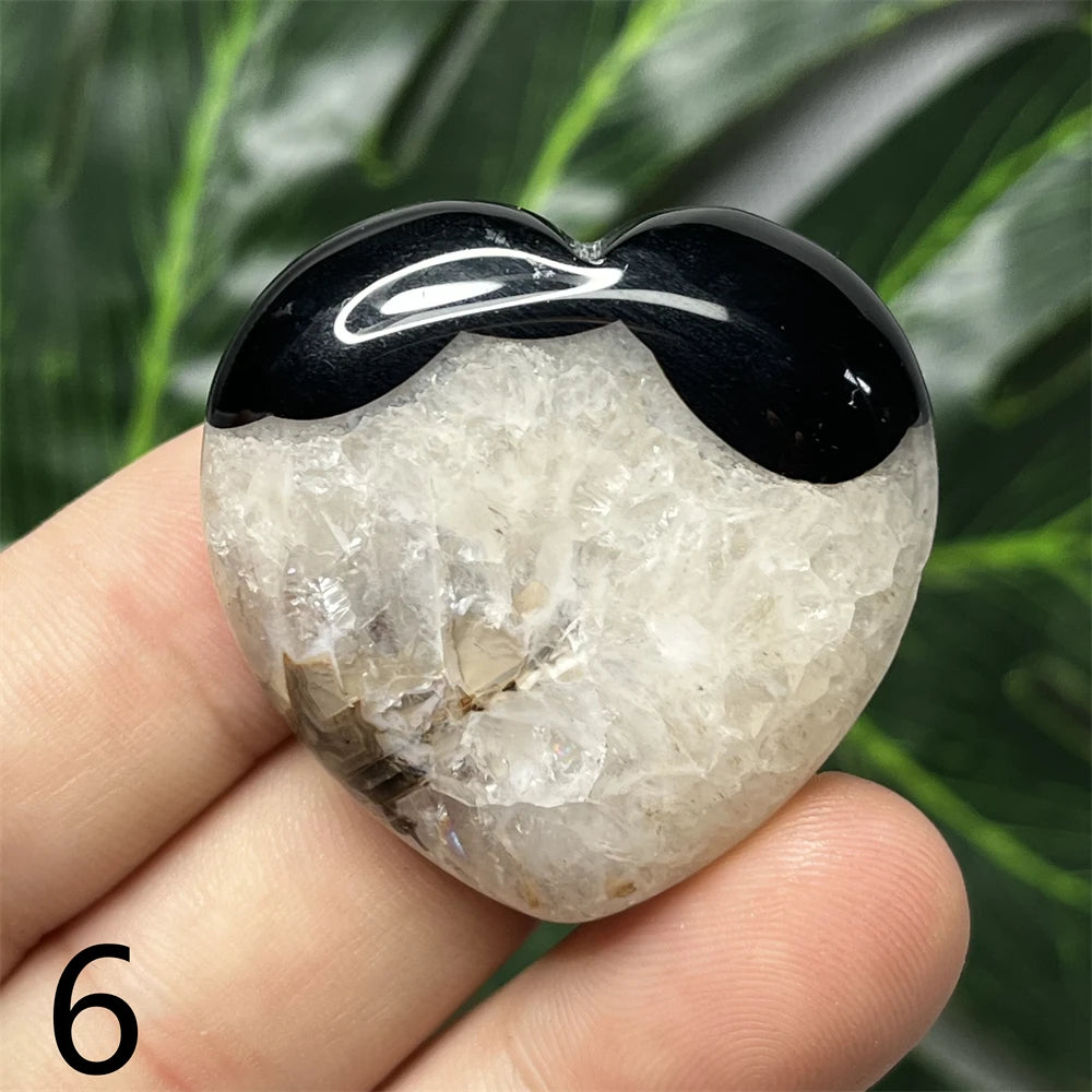Black Agate Geode Heart-ToShay.org