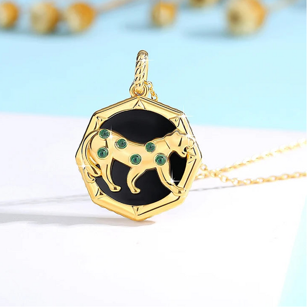 Black Onyx Leopard Pendant-ToShay.org