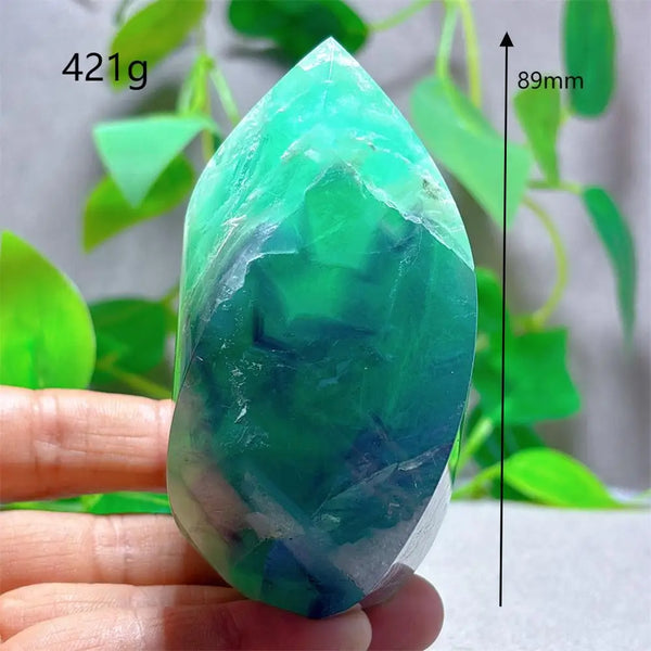 Green Rainbow Fluorite Flame-ToShay.org
