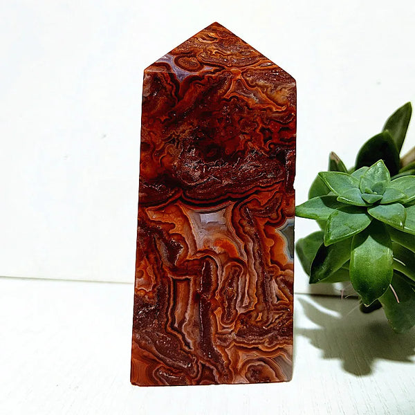 Red Lace Agate Wand Point-ToShay.org