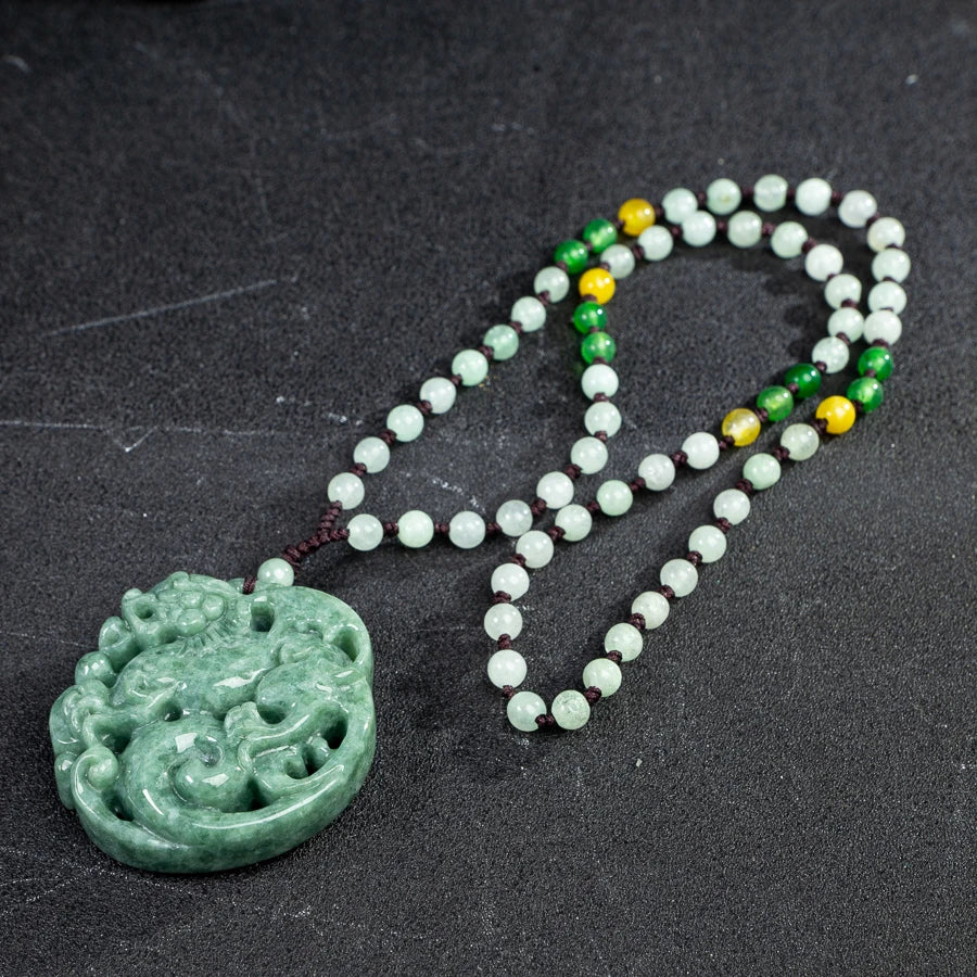 Green Jade Ruyi Qilin Pendant-ToShay.org