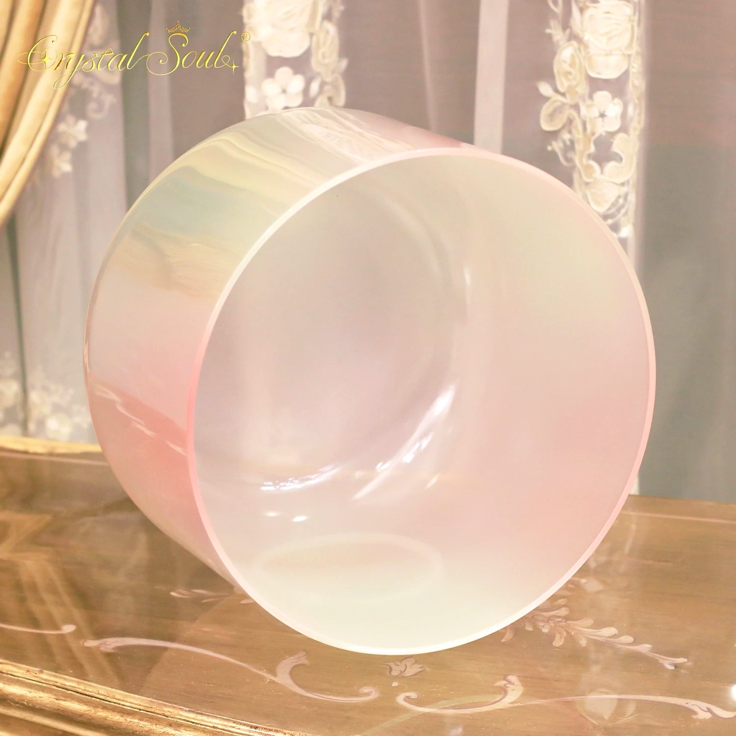 Pink Aurora Crystal Singing Bowl-ToShay.org