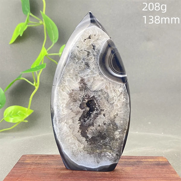 Black Agate Geode Flame-ToShay.org