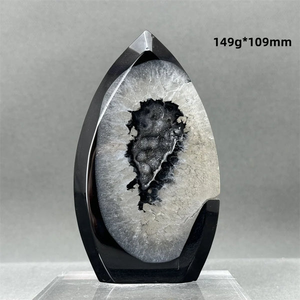 Black Agate Geode Torch-ToShay.org