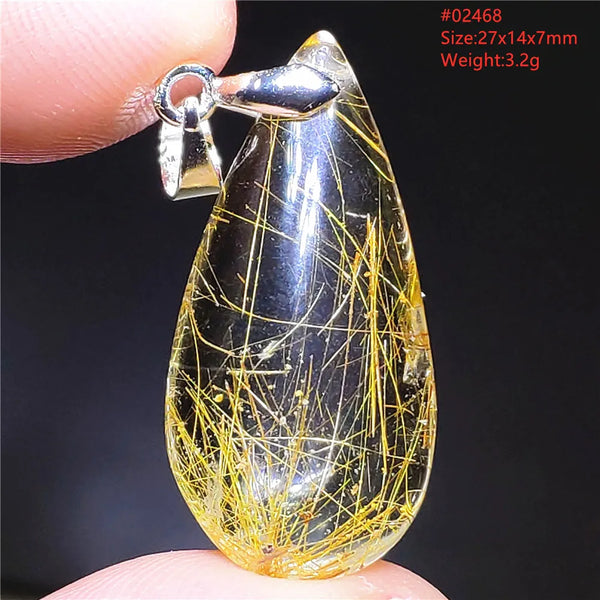 Gold Rutilated Quartz Pendant-ToShay.org