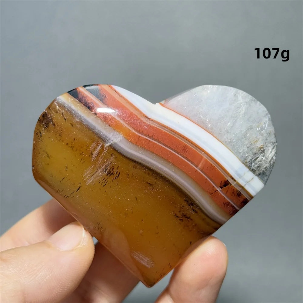 Red Black Striped Agate Heart-ToShay.org