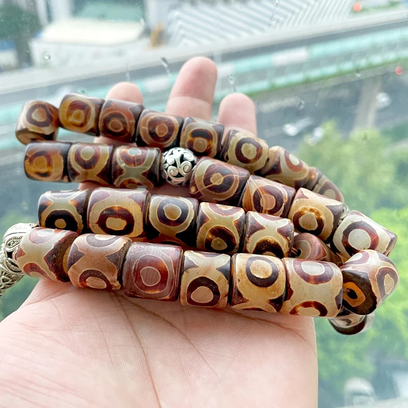 Tibetan Dzi Agate Prayer Beads-ToShay.org
