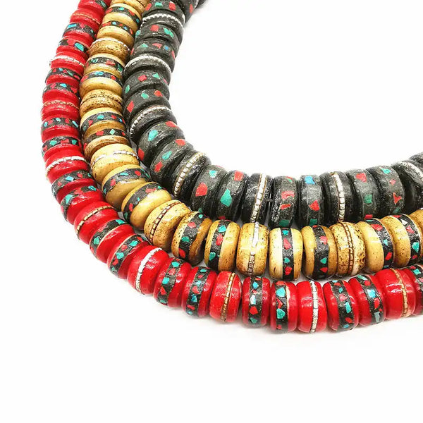 Mixed Ox Bone Prayer Mala-ToShay.org