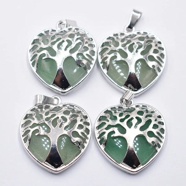 Mixed Crystal Tree Heart Pendants-ToShay.org