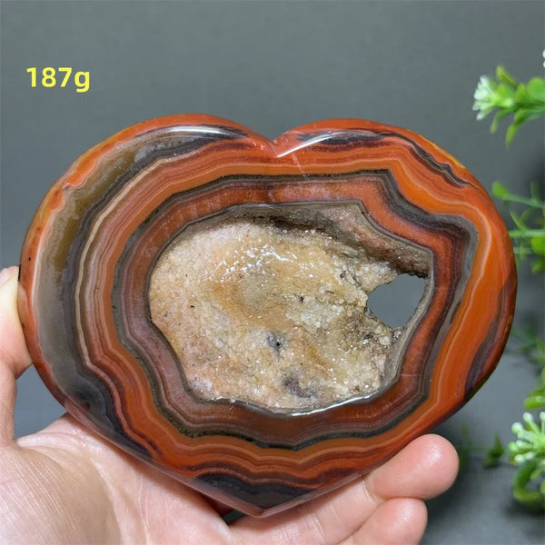 Black Red Striped Agate Heart-ToShay.org